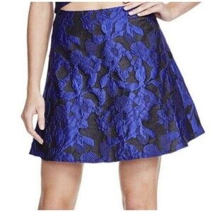 Lucy Paris Floral A-line Skirt Black Blue 40